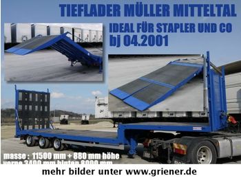 Müller-Mitteltal TS 3 / TIEFLADER HYDRAULISCHE RAMPE STAPLER / !!  - Nizko noseča polprikolica